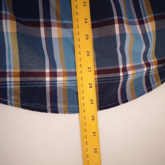 Tommy Hilfiger Plaid Custom Fit Men's Size Medium Button Front & Cuffs Shirt - Picture 9 of 9